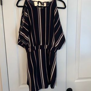 Navy blue, red and white romper. Skort bottom